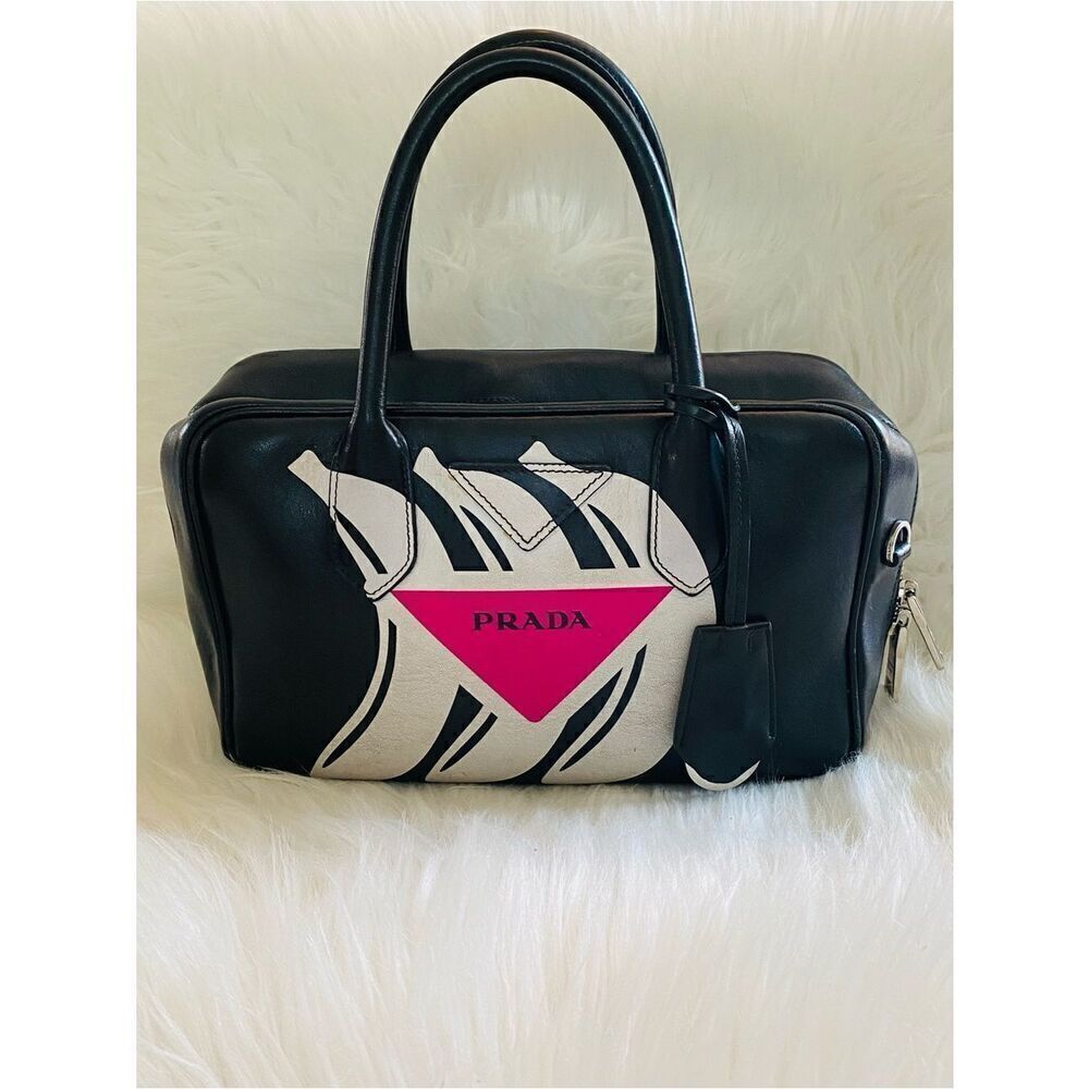 🛍️ Prada Runway Authentic & Rare Mirage Banana Print Bowling Bag